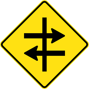 (W2-V112-1) Crossroad intersection at dual carriageway (Used in Victoria)