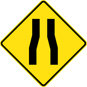 (W4-3) Road Narrows