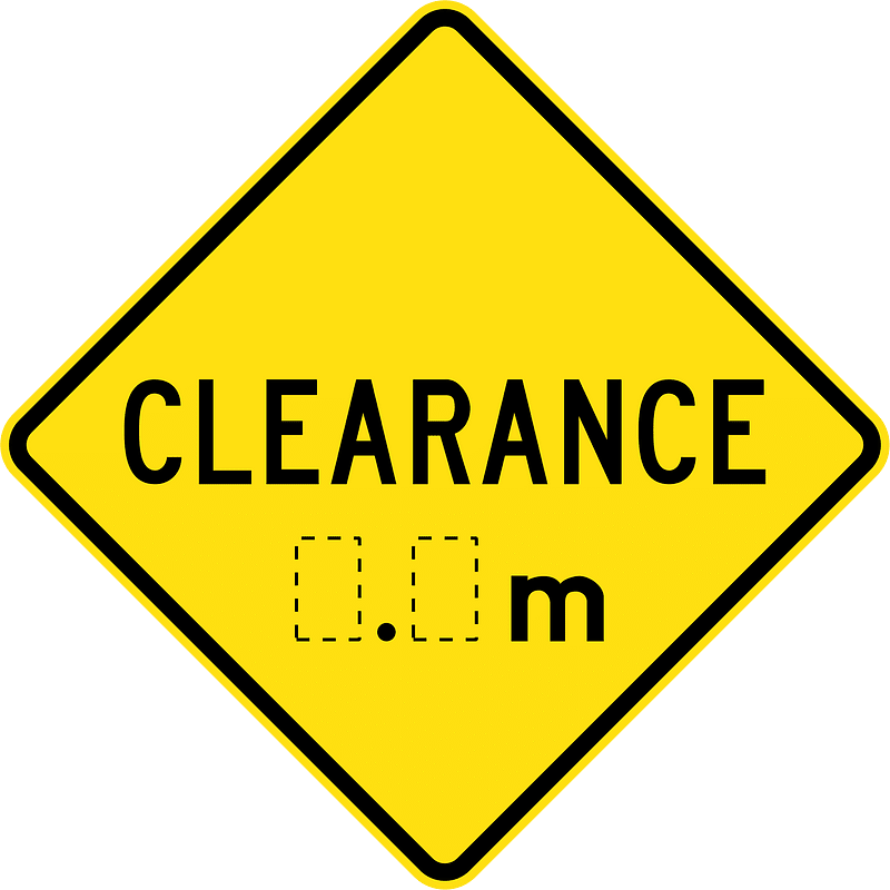 (W4-211) Clearance ahead (Used in New South Wales)