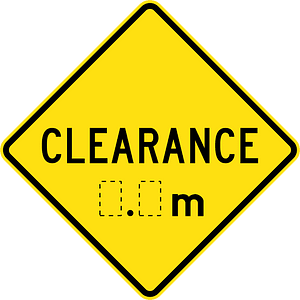 (W4-211) Clearance ahead (Used in New South Wales)