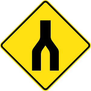 (W4-6) End Divided Road