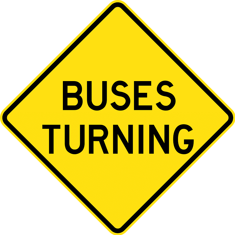 (W5-232) Buses Turning (Used in New South Wales)