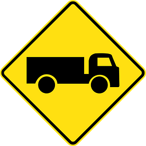 (W5-22) Trucks Crossing or Entering