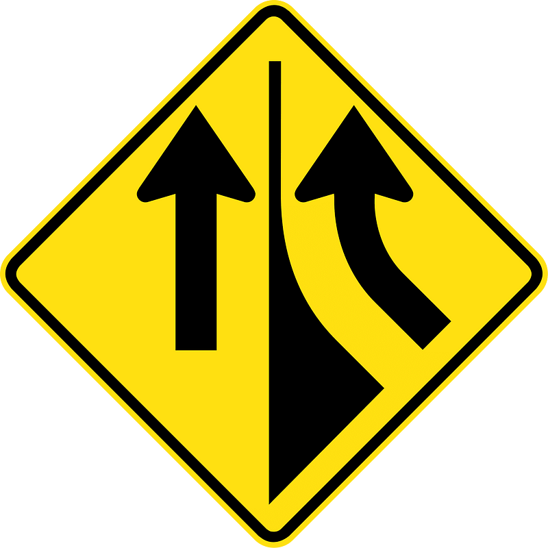 (W5-35) Added Lane (right)
