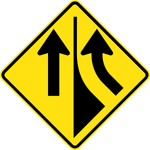 (W5-35) Added Lane (right)