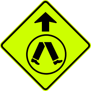 (W6-2) Pedestrian Crossing Ahead