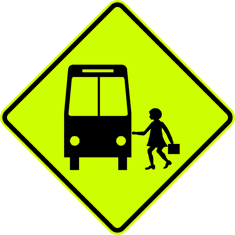 (W6-V106) School Bus Stop Ahead (Used in Victoria)