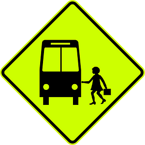 (W6-V106) School Bus Stop Ahead (Used in Victoria)