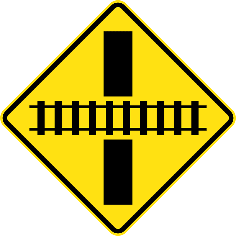 (W7-8) Railway Level Crossing on Road ahead