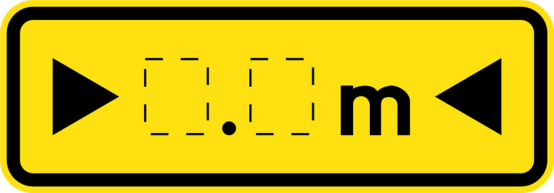 (W8-208) Limited Width Warning (Used in New South Wales)