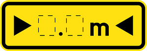 (W8-208) Limited Width Warning (Used in New South Wales)