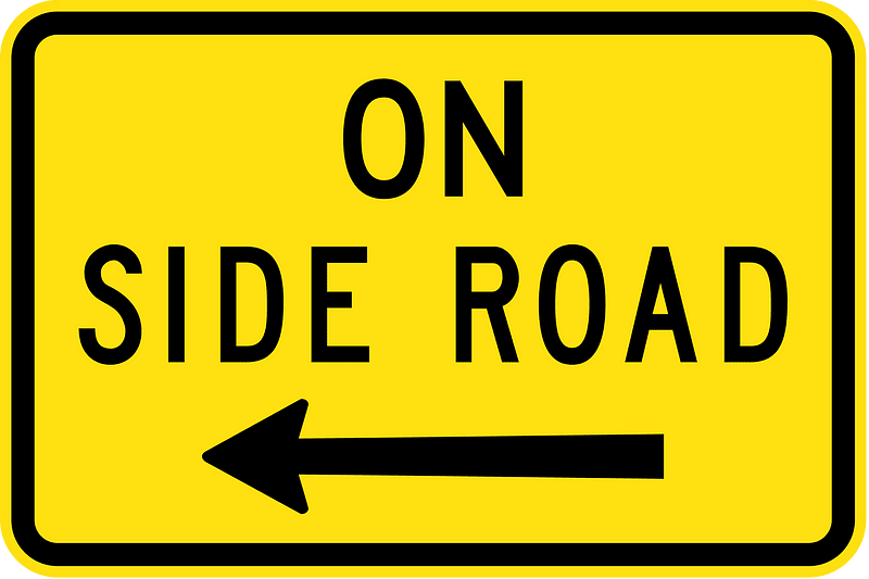 (W8-3) On Side Road (left)