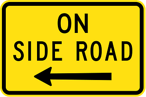(W8-3) On Side Road (left)