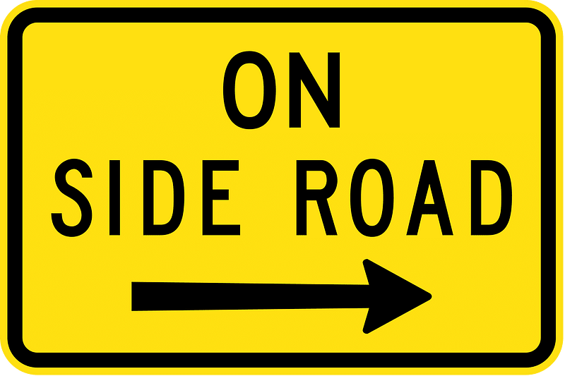 (W8-3) On Side Road (right)
