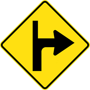 (W9-1) Modified side road intersection (right)