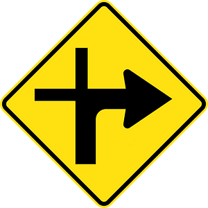 (W9-3) Modified crossroad intersection (right)