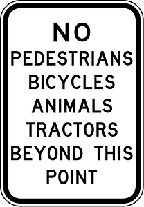 (R6-Q01) Prohibited on Motorways (Used in Queensland)
