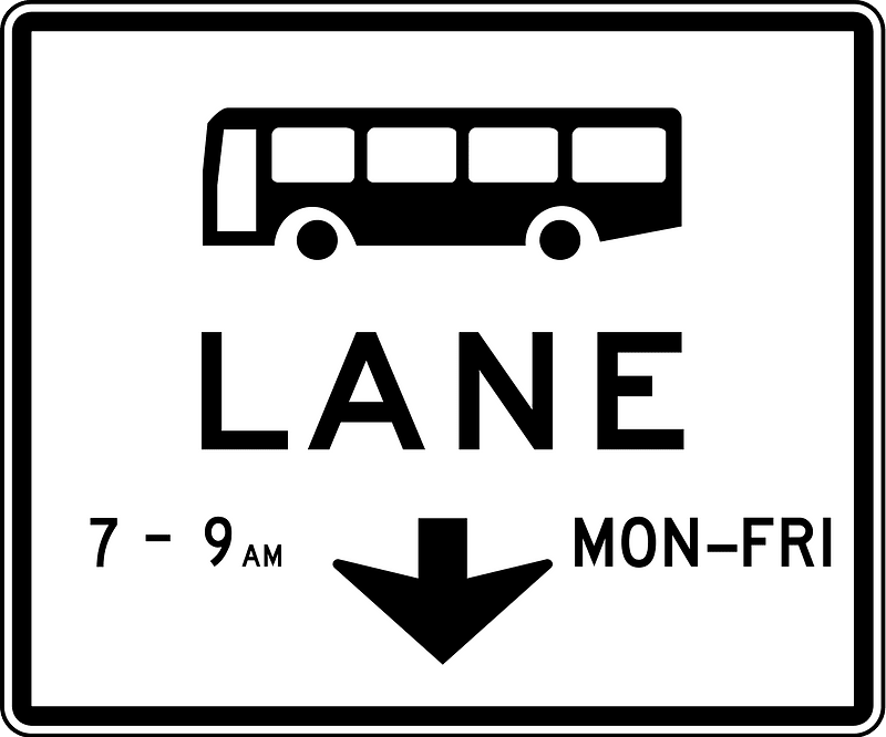 (R7-Q04) Bus Lane Ahead (Used in Queensland)