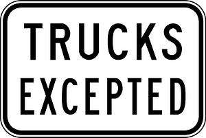 (R9-Q02) Trucks Excepted (Used in Queensland)