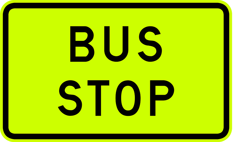 (W8-Q03) Bus Stop (Used in Queensland)
