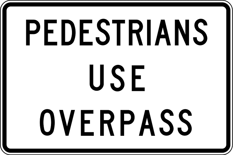 (R3-V102) Pedestrians use Overpass (Used in Victoria)