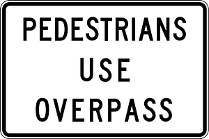 (R3-V102) Pedestrians use Overpass (Used in Victoria)