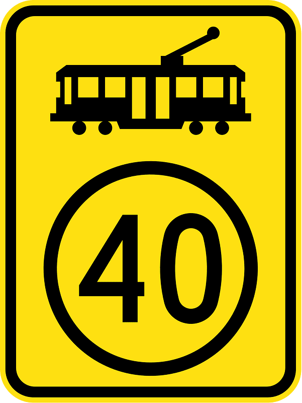(W5-V110) Tram Speed (Used in Victoria and Gold Coast, Queensland)