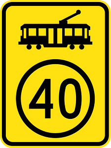 (W5-V110) Tram Speed (Used in Victoria and Gold Coast, Queensland)