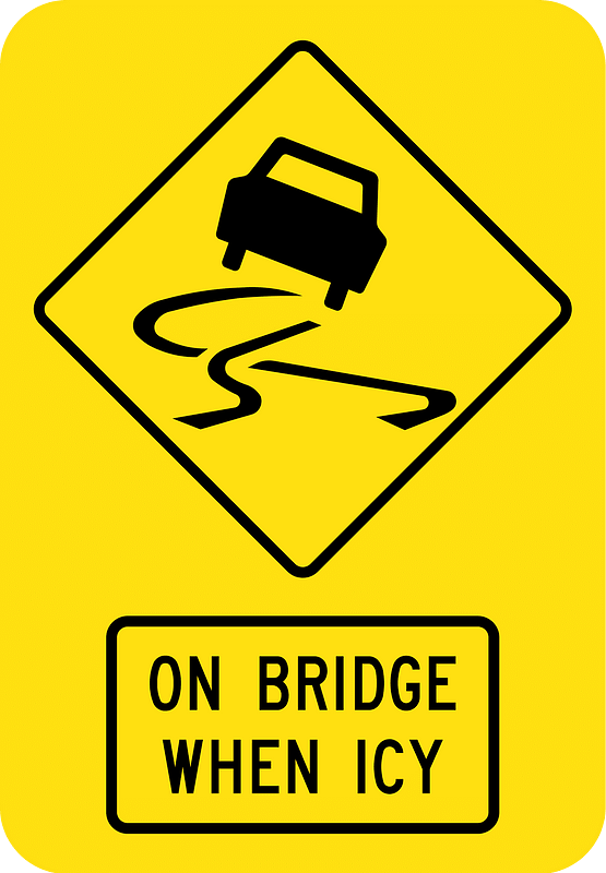 (W5-V129) Slippery Road on Bridge When Icy (Used in Victoria)