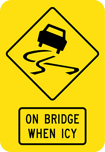 (W5-V129) Slippery Road on Bridge When Icy (Used in Victoria)