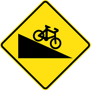 (W6-V103) Steep Descent for Cyclists (Used in Victoria)
