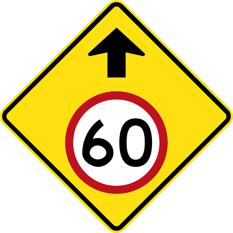 (MR-WDAD-2) Speed Limit Ahead (Used in Western Australia)