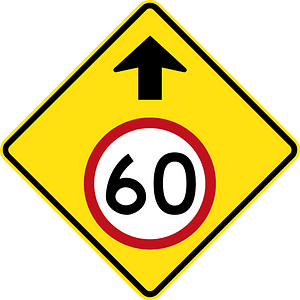 (MR-WDAD-2) Speed Limit Ahead (Used in Western Australia)