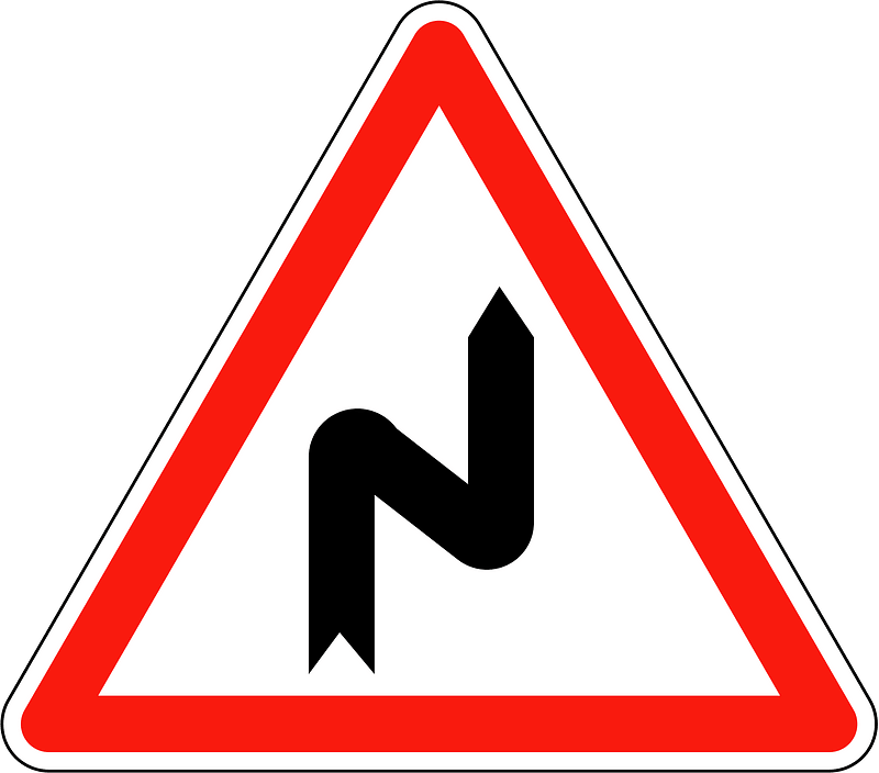 Double bend first to right