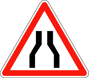 Road narrows