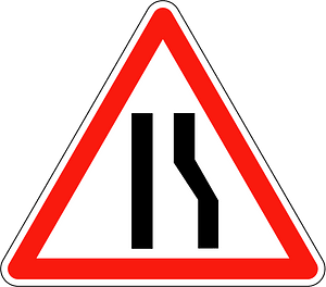 Road narrows on right