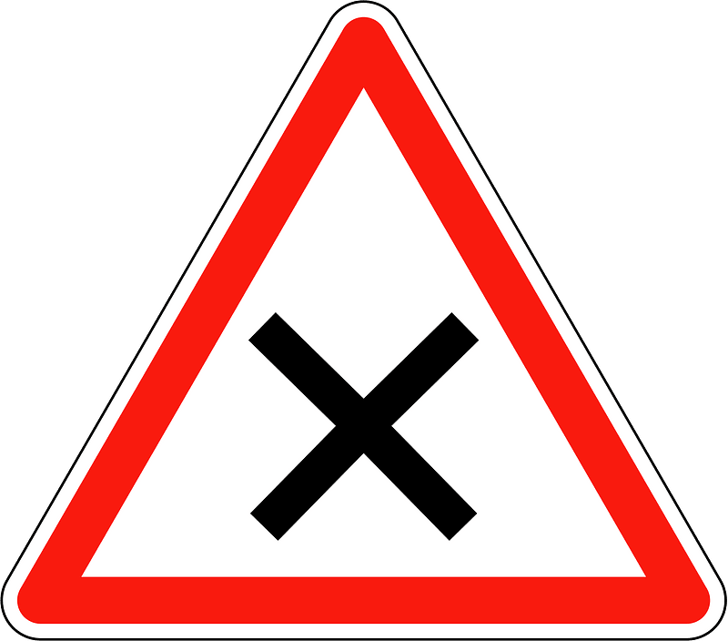 Crossroads with right of way from the right