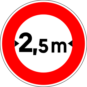 Width limit (2.5 metres)