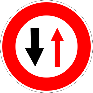Give priority to oncoming vehicles