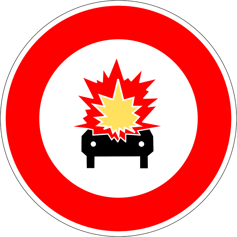 No vehicles carrying explosives