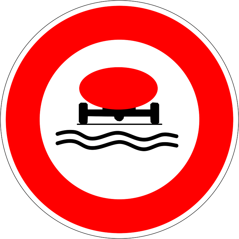 No vehicles carrying water pollutants
