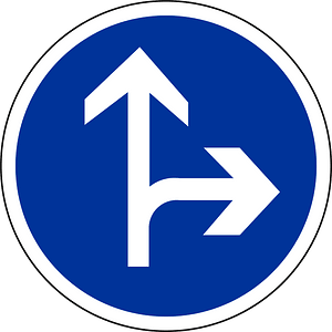 Go ahead or turn right
