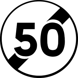 End of 50 km/h zone