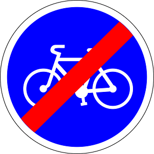 End of bicycle lane