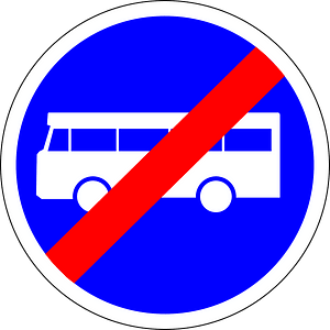 End of bus lane