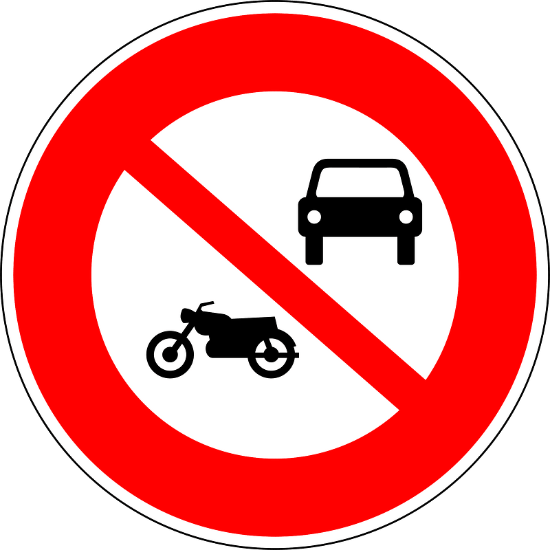 No motor vehicles except mopeds