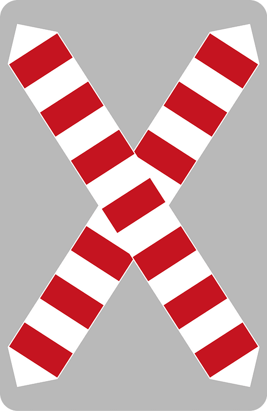 Level crossing without gates (single track)