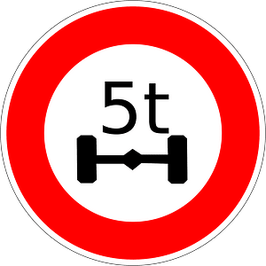Axle weight limit (5 tonnes)