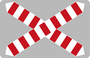 Level crossing without gates (single track)