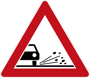 Grit/gravel at the edge of the road